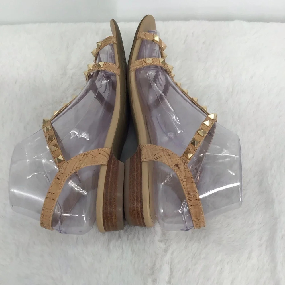Vaneli Women’s Brunel Strappy Leather Studded Sandal Summer Natural Size 7N - Picture 6 of 10